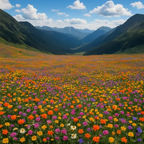 Vast Carpet of Countless Individual Flowers Blooms Across an Expansive
