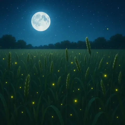 Under the Serene Glow of the Moon on a Peaceful