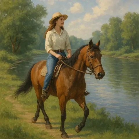 Serene River Flows Gently