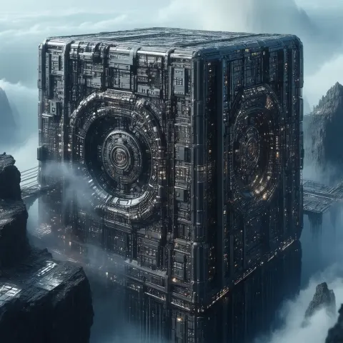Borg Cube Vignette in Monochrome Menace
