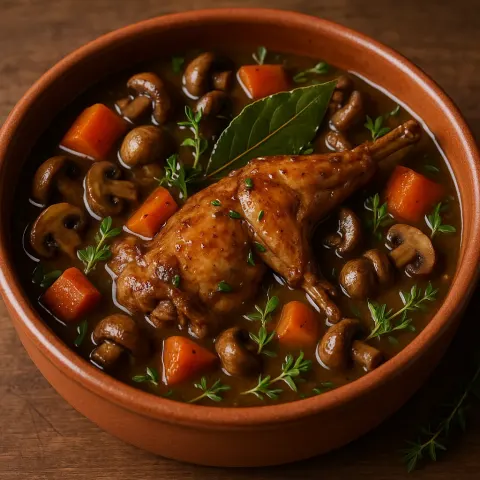 Clay Dish Filled with Braised Rabbit