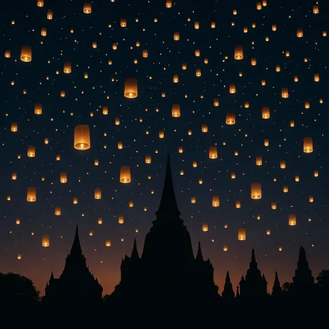 Countless Tiny Paper Lanterns Float Upwards