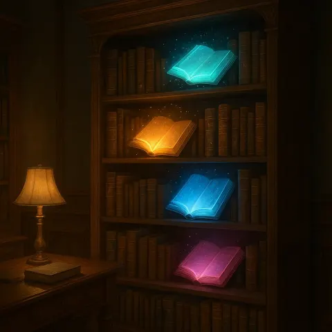 Old Bookshelf Started Producing Radiant Books That Contained Narratives About