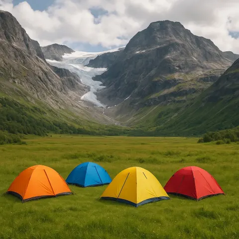 Small Group of Brightly Colored Tents