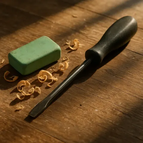 On a Timeworn Wooden Tabletop
