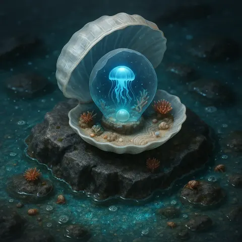 Exceptionally Lifelike Isometric 3D Rendering Depicts a Mystical Underwater Terrarium