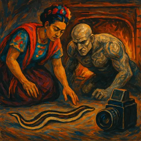 Caregiver in Vibrant Frida Kahlo-style Attire