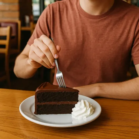 Person Sits at a Table in a Casual Restaurant