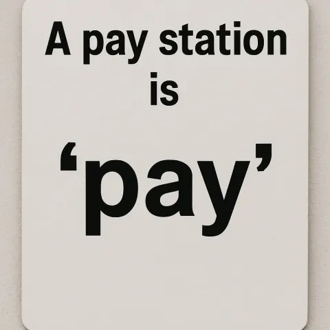 Single-word Sentence Related to Pay Station