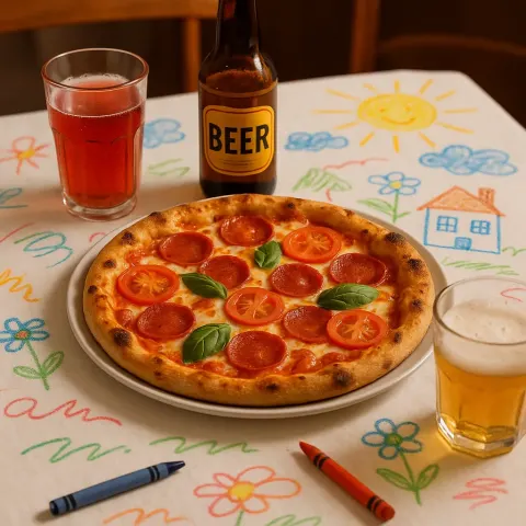 Table with a Pizza