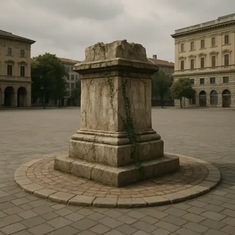 Weathered Stone Plinth Takes Center Stage