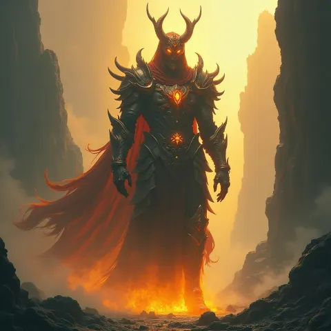 Ominous Armored Titan in a Desolate Realm