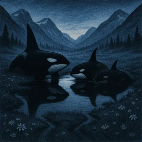 Alpine Meadow Dotted with Wildflowers