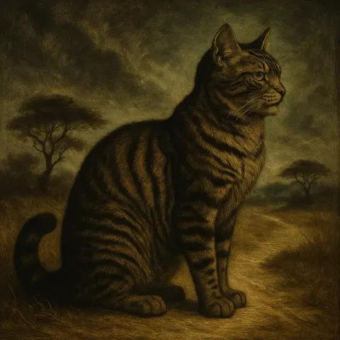 Majestic Tabby Cat in Profile