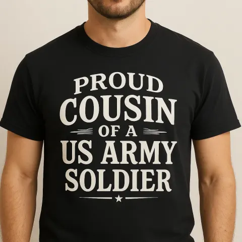 Man Is Wearing a Black T-shirt