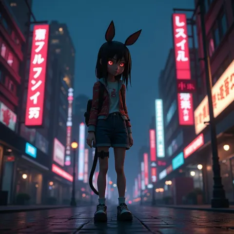 Kurisu Makise in Stop Motion Neon Night