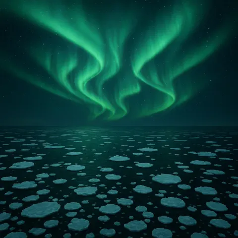 Myriad Tiny Ice Floes Drift Slowly Across a Vast