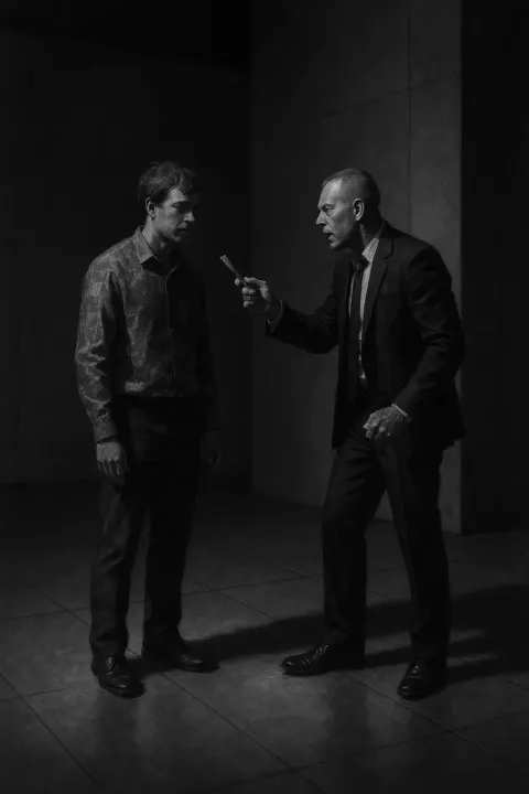 Two Everyman Figures Engage