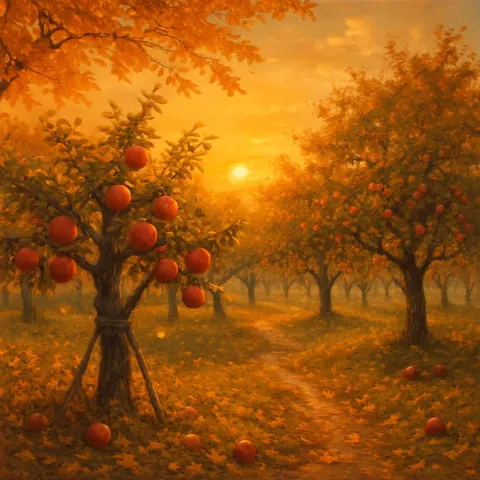 Apple Orchard with a Rustic Charm