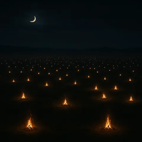 Vast Constellation of Tiny Campfires from an Unseen Army Glimmers