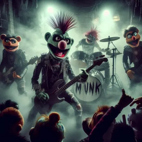 Muppet Punk Rock Band Performing Live