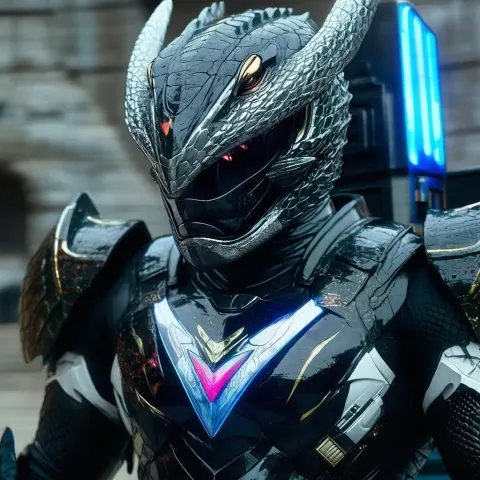 Black Komodo Power Ranger With Megazord