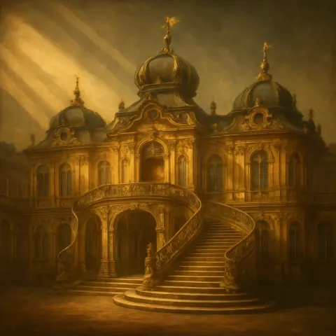 Single Sprawling Horizontal Rococo Palace