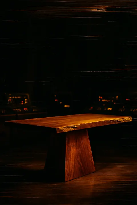 Off-center Single Rectangular Dining Table