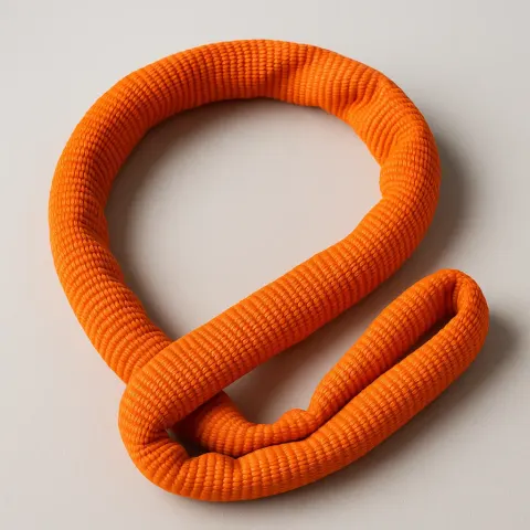 Orange Synthetic Round Sling with a Textured Surface Used