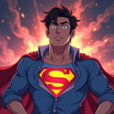 Superhero Tearing Shirt to Reveal Heroic Logo