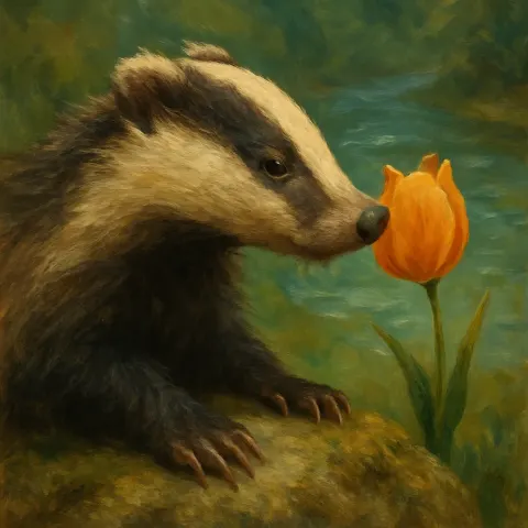 Oil Painting Captures the Intricate Details of a Young Badger’s