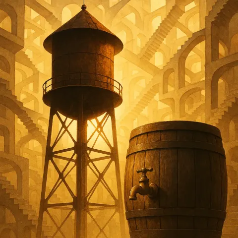 Within an Environment of Impossible Architecture Defined by Escher-like Stairways
