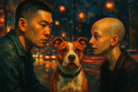Buzz-cut East Asian Person and a Petite