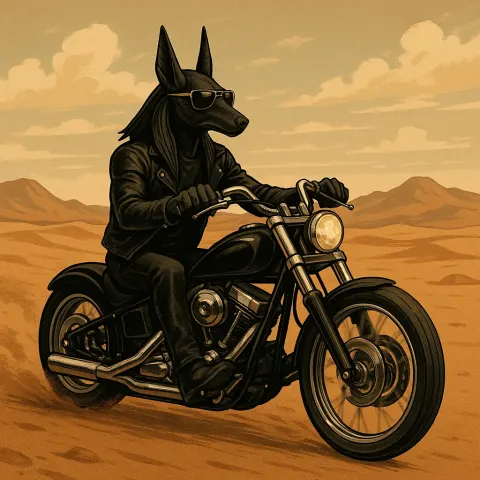 Anubis Wearing Aviator Sunglasses