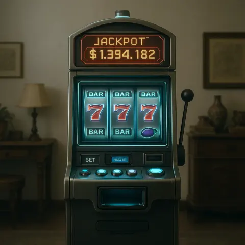 Single Slot Machine—featuring Brushed Metal Casing Panels