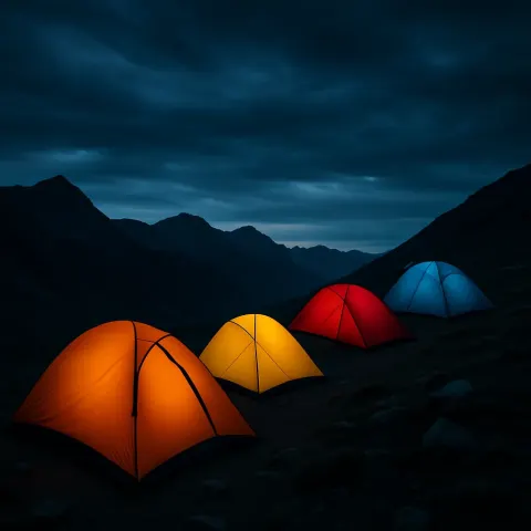Diverse Array of Four Mountain Tents Creates Dynamic Lines