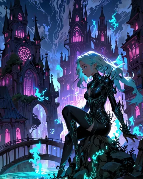Surreal Underwater City with Bioluminescence