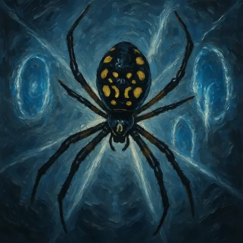 Single Black and Gold Garden Spider