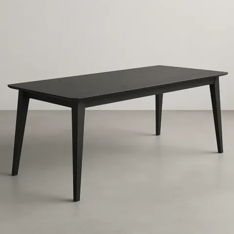 Modernly Designed Dining Table in a Stylish Charcoal-gray Finish