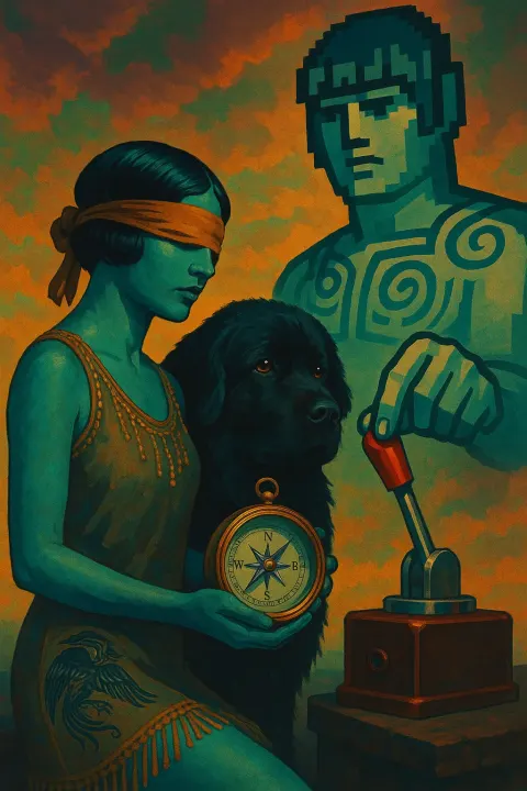 Blue-green Skinned Historical Figure of Indigenous Descent