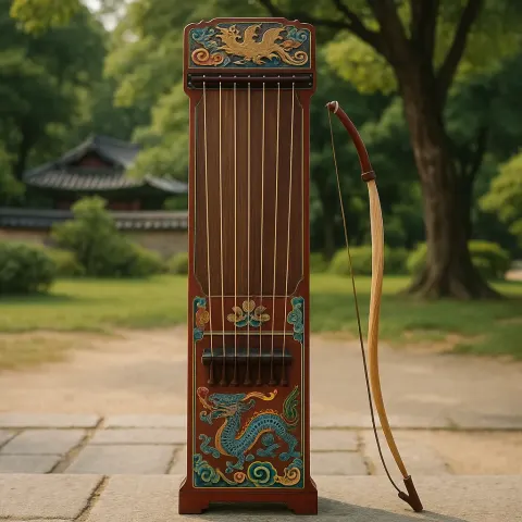 Intricately Designed Korean Bowed String Instrument