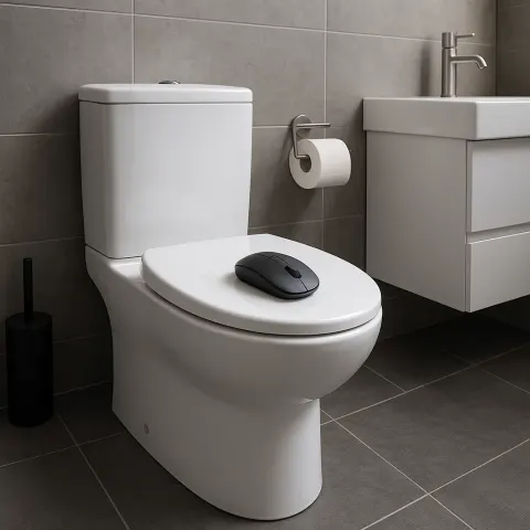 Bathroom Featuring a Stylish Contemporary Toilet