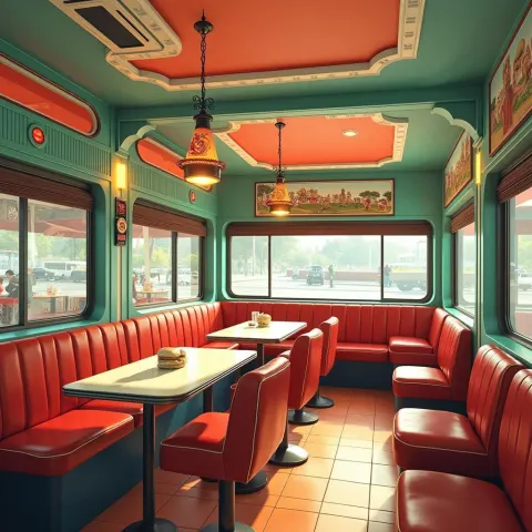 1950s Diner Drawn as Scientific Cross Section