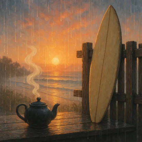 Tranquil Morning Rain at Sunrise