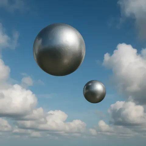 Pair of Silver Spheres