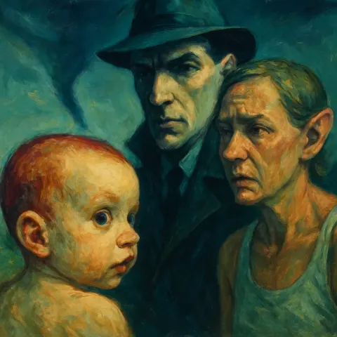 Infant—its Form Uniquely Defined by Visible Impressionistic Brushstrokes