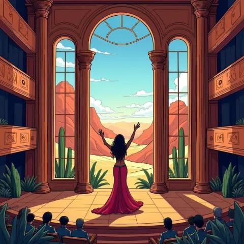 Bellydance Performance in a Desert View Hall