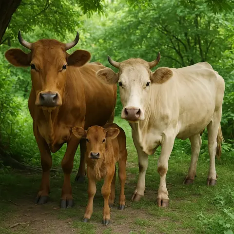 Group of Three Cows