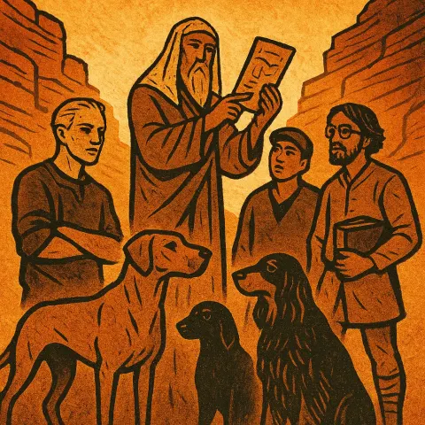 Centrally Composed Historical Mentor Figure