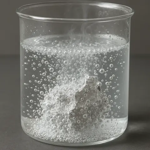 Aluminum Piece Is Immersed in Transparent Hydrochloric Acid